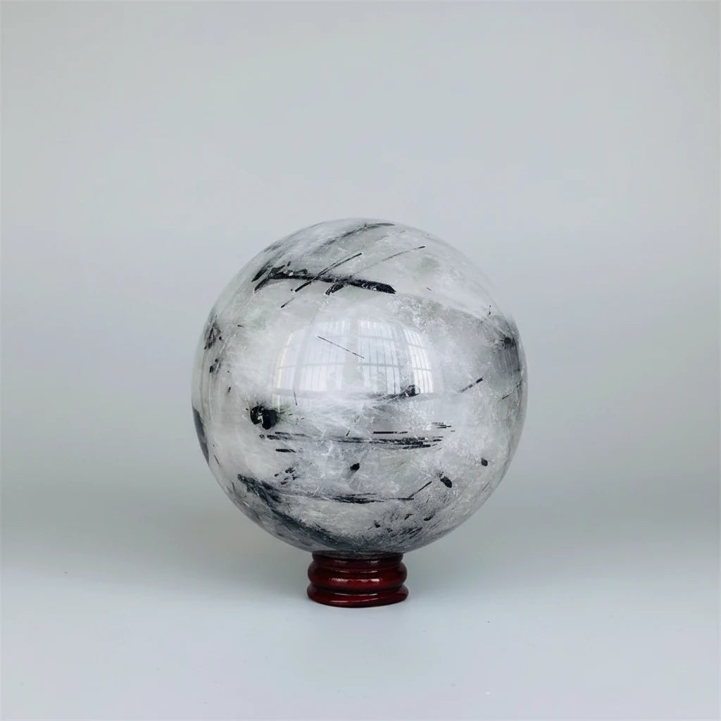 Tourmalinated Quartz Sphere