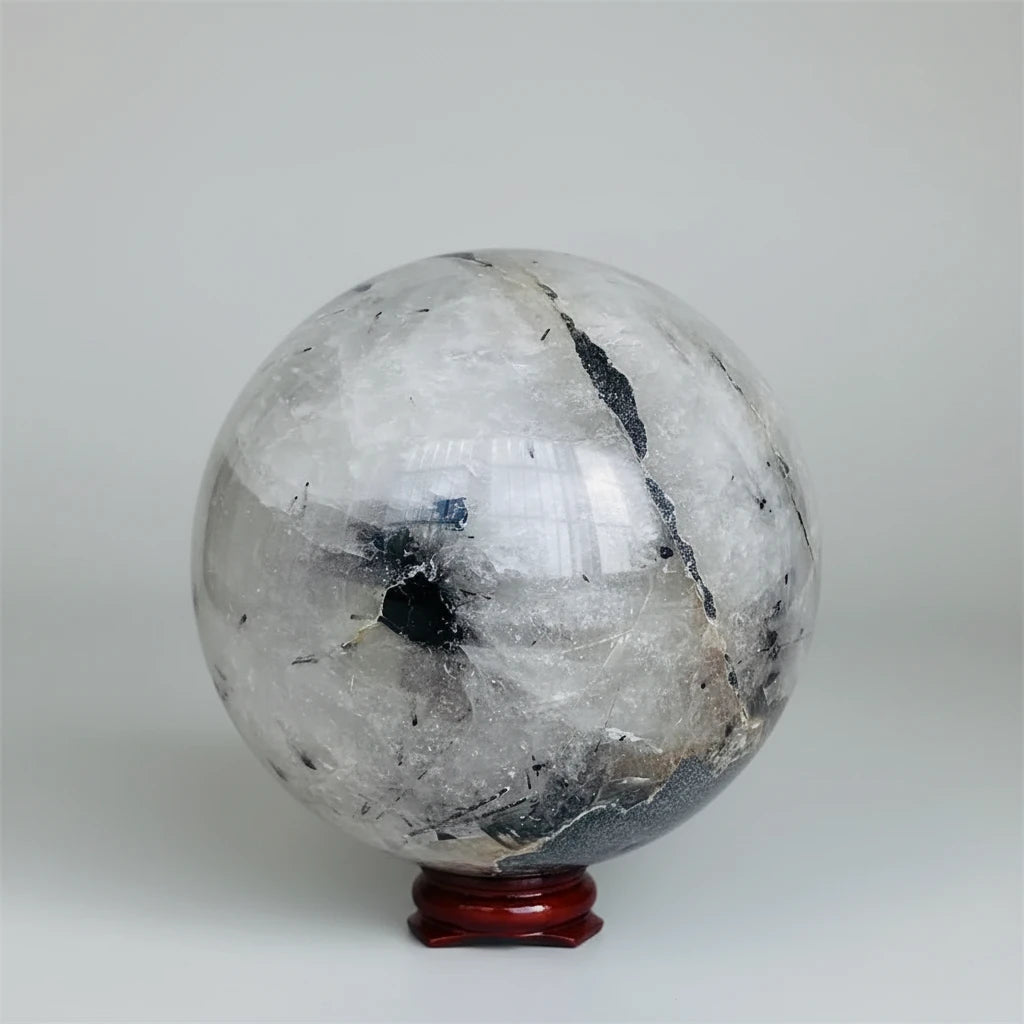 Tourmalinated Quartz Sphere