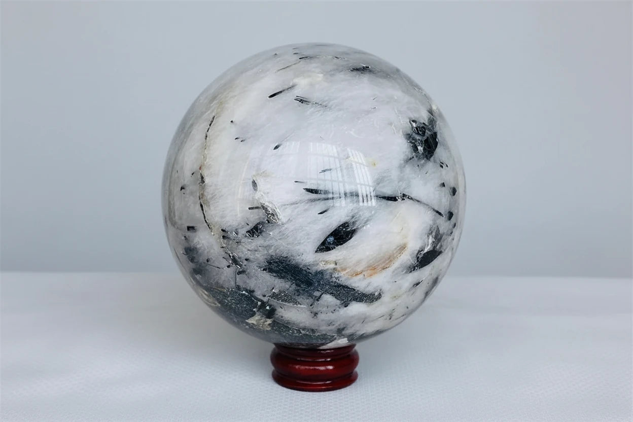 Tourmalinated Quartz Sphere